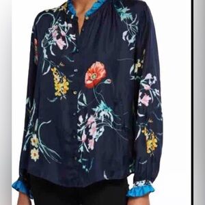 Johnny Was Multicolor Floral Blouse